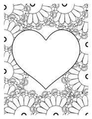 Love Flowers Adult Coloring Pages.