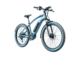 Obraz premium Full front view of a contemporary electric bicycle, rendered digitally in a setting. The bike showcases modern design elements and features.