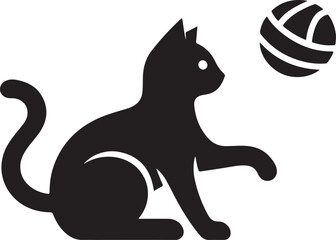 black cat with ball