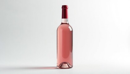 Single red wine bottle, pristine white backdrop , closeup, cab sauvignon, wineglass