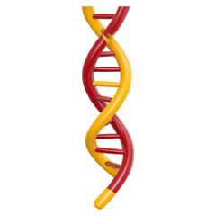 Colorful DNA Double Helix Model with Strands in Bright Colors, isolated on transparent background.
