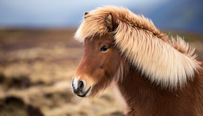 Fototapeta premium head portrait of a sweet young icelandic horse