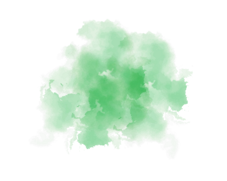 abstract green watercolor hand painted transparent background