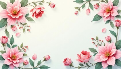 Pastel floral repeating design, subtle texture, soft, pastel