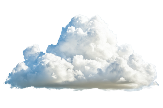 Majestic Cumulus Cloud in the Sky . White background PNG