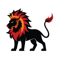 Vector Silhouette of Gajasimha Elephant Lion Hybrid Mythical Creature
