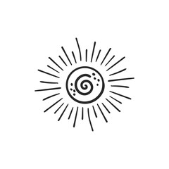 Vector linear boho elements icons and symbols