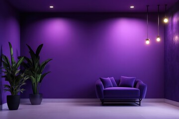 Purple interior room scene
