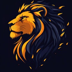 Bold lion illustration showcasing vibrant colors and striking details in a powerful animal portrait