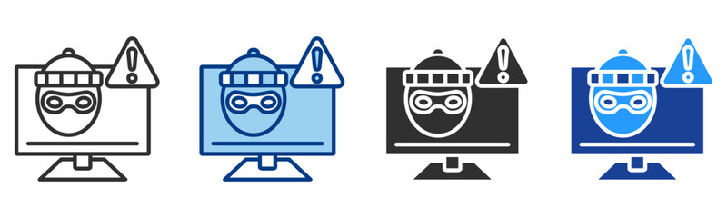 Threat Icon Multiple Style Vector Collection 