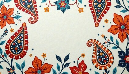 Subtle, muted paisley print on soft linen texture , calm, soft