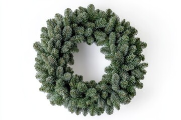 Lush, frosted evergreen Christmas wreath