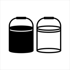 Paint bucket icon set design template vector isolated illustration