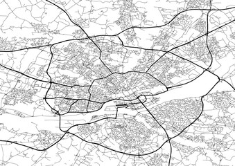 Plan ville Nantes et métrople route axes principaux