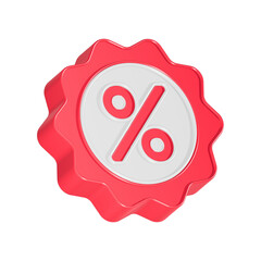 percent button 3d promotion rendering