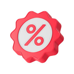 percent button 3d promotion rendering