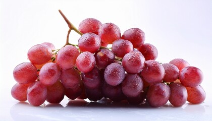 ripe red grape on a white background freshness