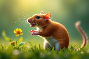 Playful Rodent in the Meadow