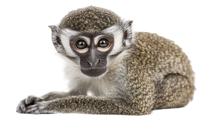 Vervet Monkey for Primate and Wildlife Art - Isolated on White Background