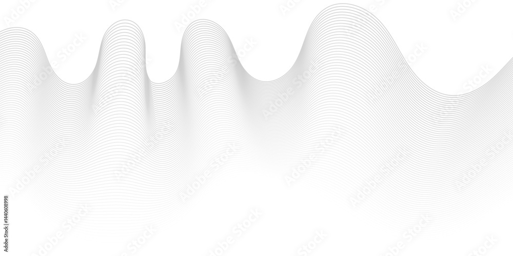 Wall mural technology flow grid blend curve wave line digital isolated energy, music dynamic gradient thin digi