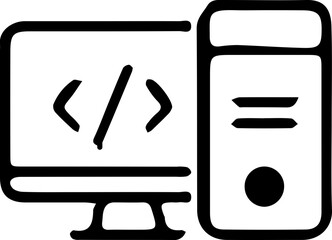 Mobile and desktop screen – Responsive design or mobile compatibility icon