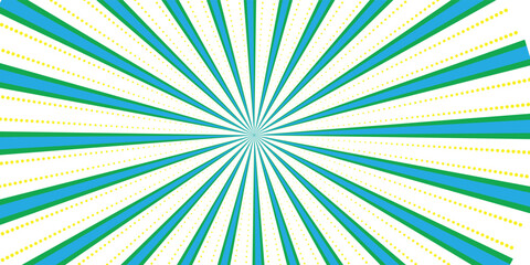 Yellow abstract background with light of sunburst. yellow starburst with halftone. sun ray retro background with flash