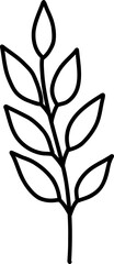 Leaf hand drawing decorative element