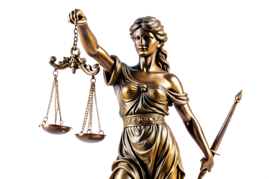  justice statue isolated on white background PNG