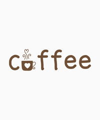 Coffee, typography, vector, eps