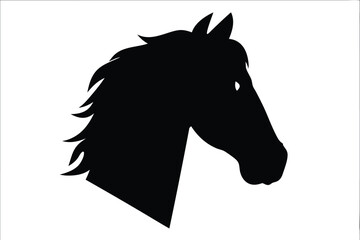 horse head silhouette vector illustration, horse head icon clipart