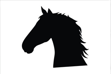 horse head silhouette vector illustration, horse head icon clipart