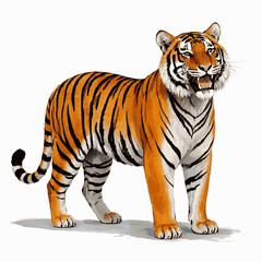 iger's Joyful Watercolor Glow tiger smile happy joy isolated vector illustration svg 