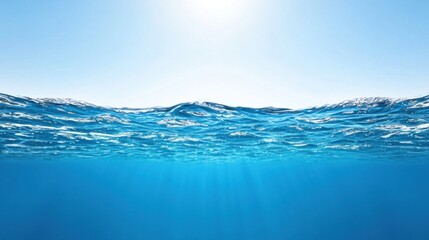 Ocean Surface & Underwater Scene, Blue Water