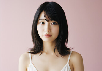 Fototapeta premium 明るく暖かい雰囲気の女性のポートレート
