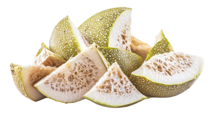 Freshly Chopped Ash Gourd on White Background for Culinary, Recipes, and Health Concepts