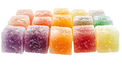 Assorted Sugar Cubes on White Background for Sweet  Baking Recipes and Coffee Beverages