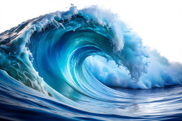 ocean blue wave isolated on white background PNG