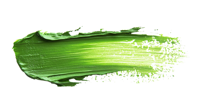 Vibrant Green Thin Film Paint Stroke for Creative Design Projects