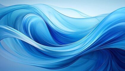 blue abstract background with soft curves swirling blue wave with translucent ripples