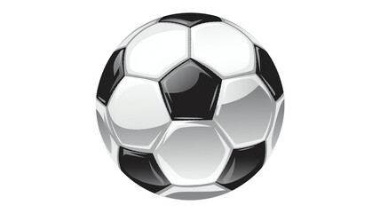 A highly detailed and stylish vector icon of a traditional soccer ball, black and white panels, clean design