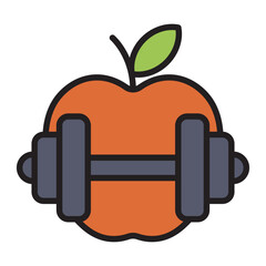 Healthy lifestyle nutrition and fitness icon
