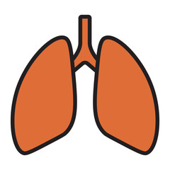 Human lungs health and respiratory system icon