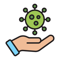 Virus transmission and health risk icon