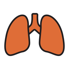 Human lungs respiratory system icon