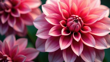 Close-up view of a dahlia floral pattern, showcasing intricate petal details , orange, garden