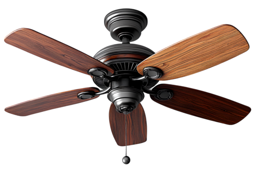  Ceiling fan, isolated on a transparent background