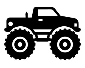 Monster Truck Vector Illustration   Monster Truck Silhouette SVG Design for Cricut © Print