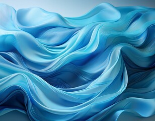 Obraz premium wavy sky blue fabric
