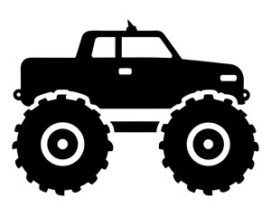 Monster Truck Vector Illustration | Monster Truck Silhouette SVG Design for Cricut