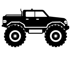 Monster Truck Vector Illustration | Monster Truck Silhouette SVG Design for Cricut